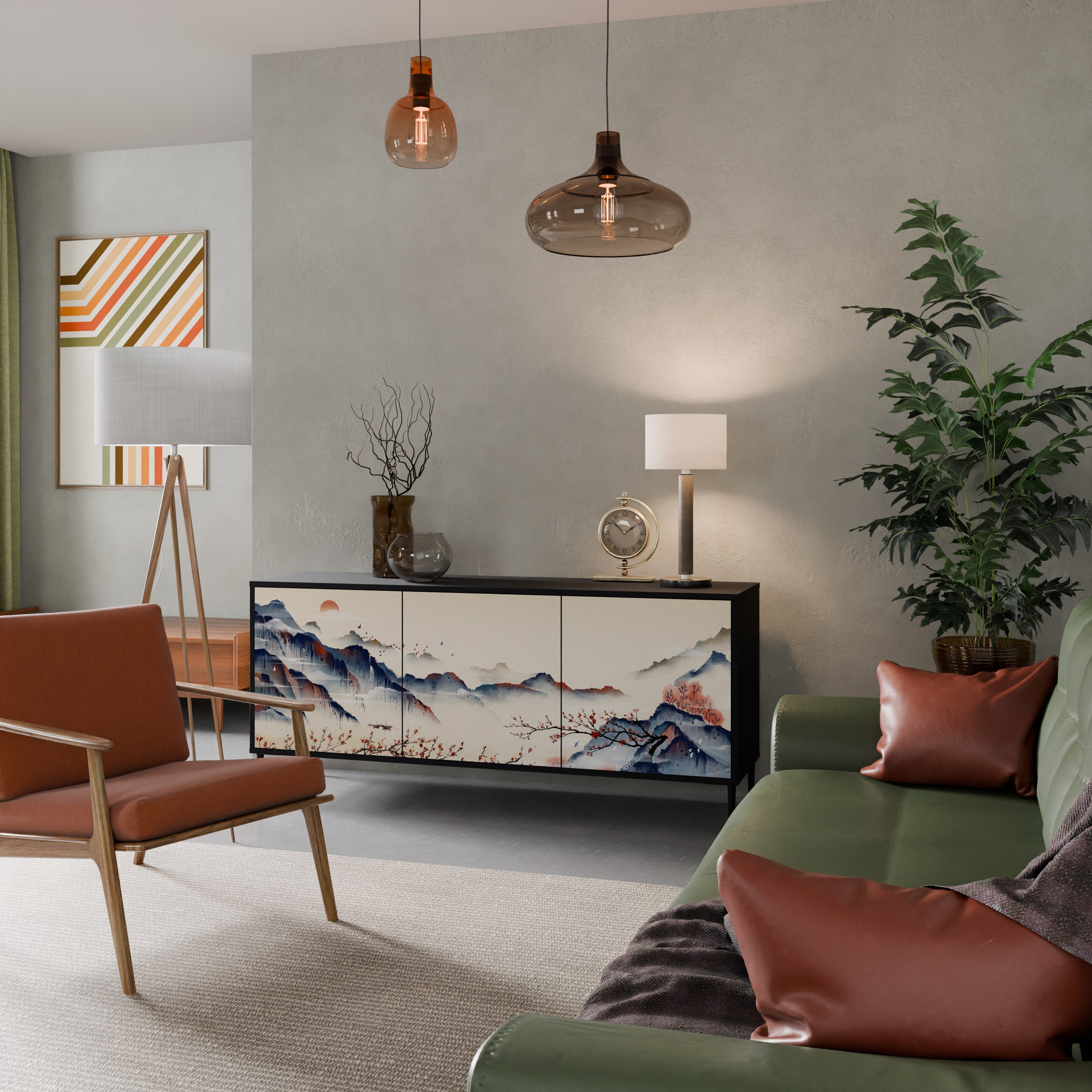 JAPANESE LANDSCAPE Aparador de 3 Portas