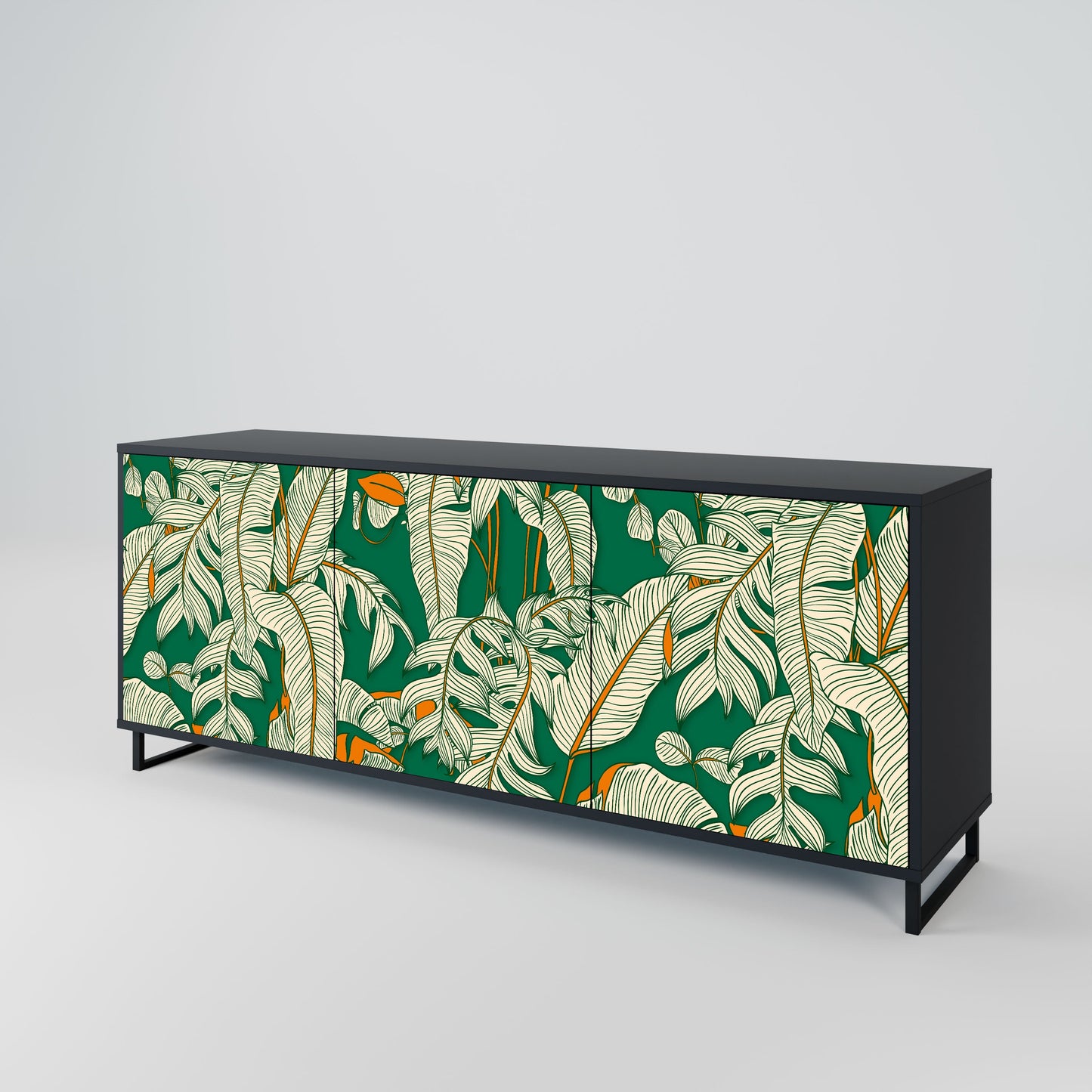 Credenza a 3 ante VERDANT PLEASURES in finitura nera