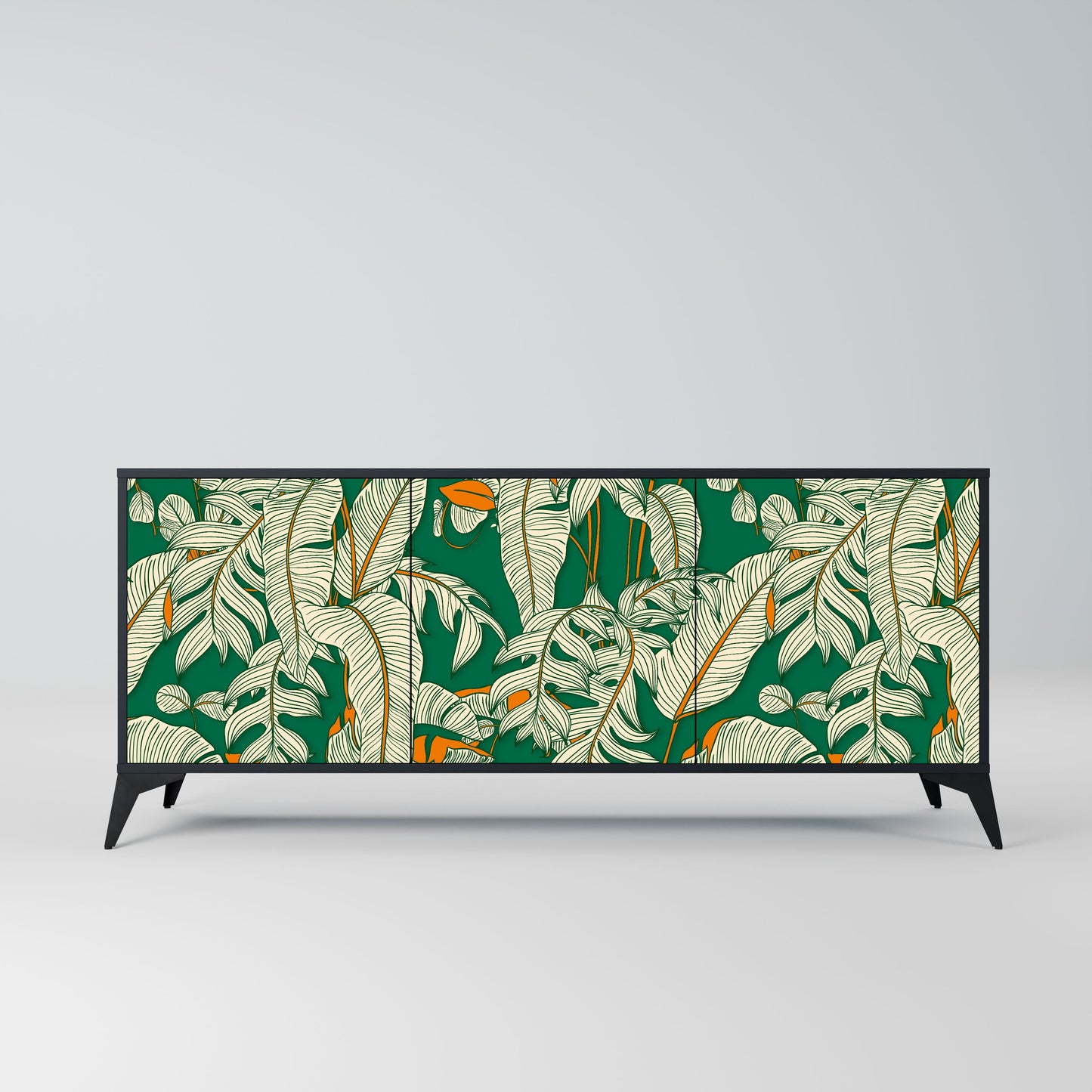 Credenza a 3 ante VERDANT PLEASURES in finitura nera