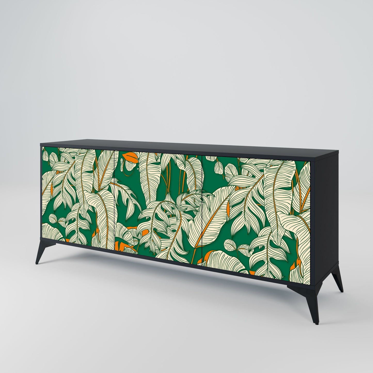 Credenza a 3 ante VERDANT PLEASURES in finitura nera