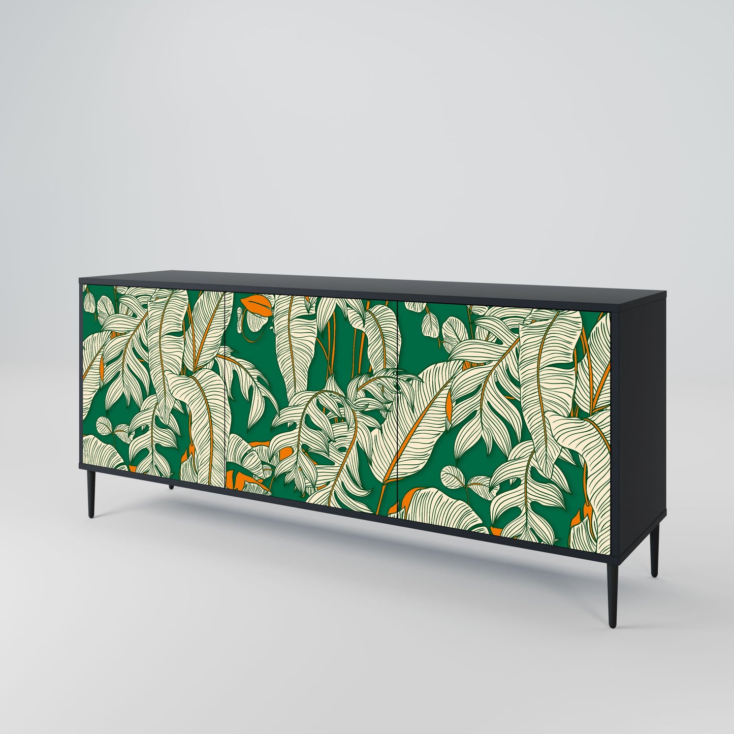 Credenza a 3 ante VERDANT PLEASURES in finitura nera