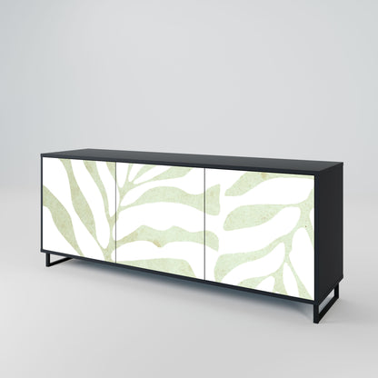 BOTANICAL SPARK 3-Door Sideboard in Black Finish