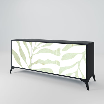 BOTANICAL SPARK 3-Door Sideboard in Black Finish