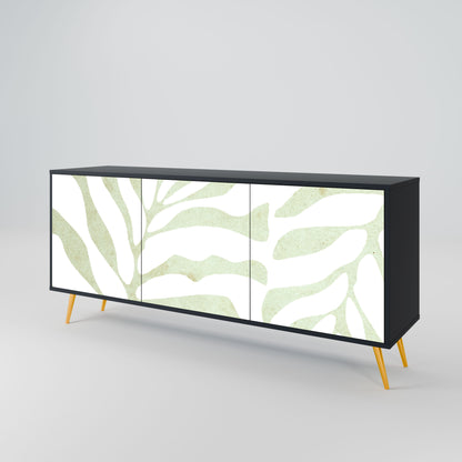 BOTANICAL SPARK 3-Door Sideboard in Black Finish