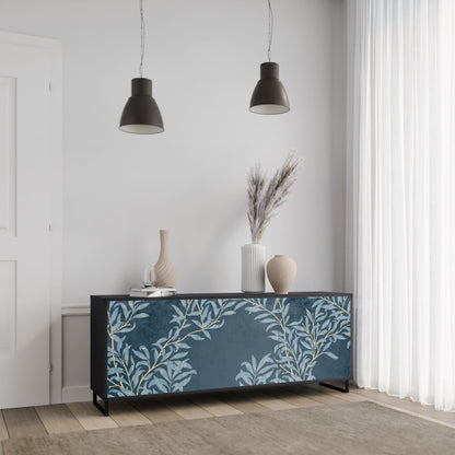 Buffet 3 portes BLUE LEAVES en finition noire