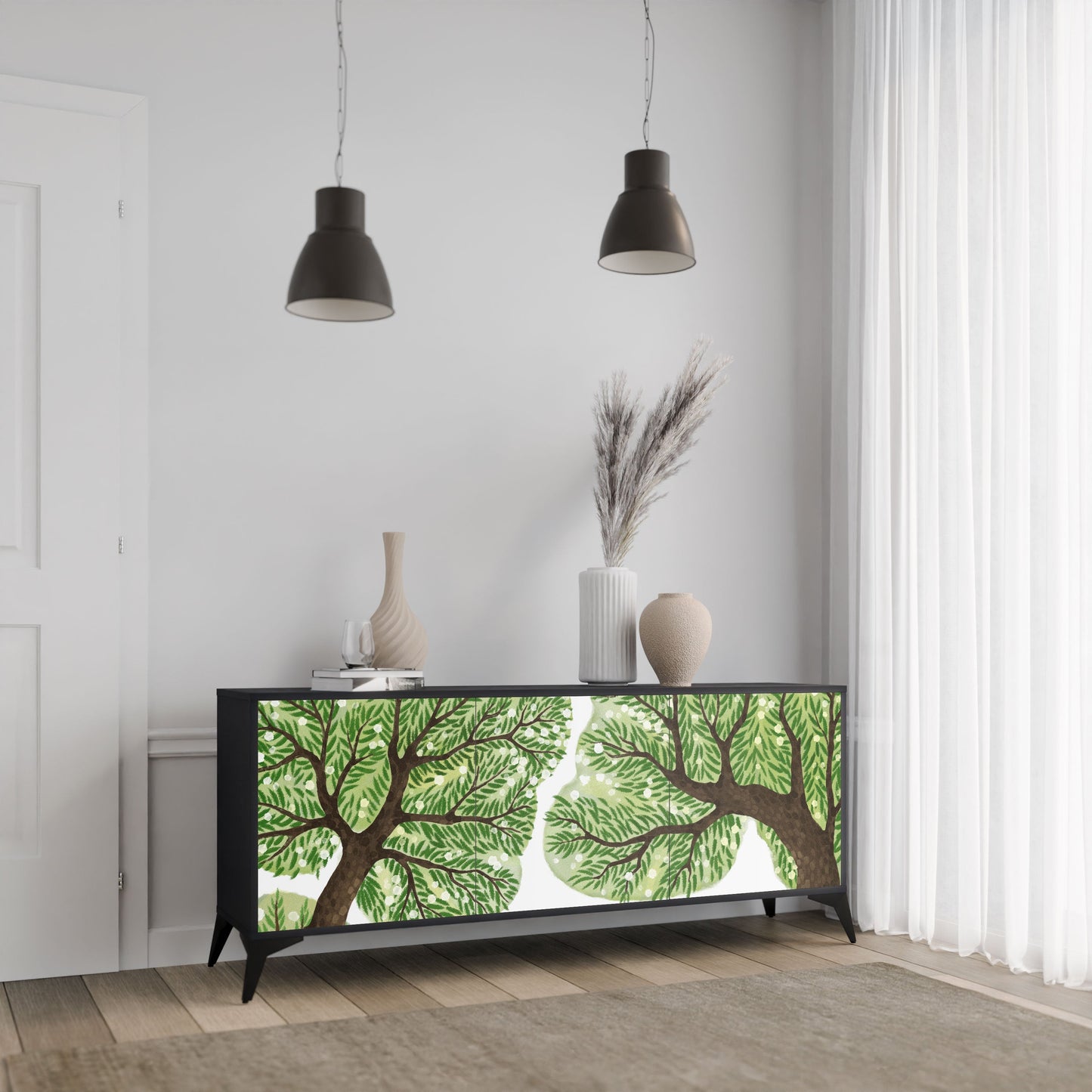 Credenza WILDERNESS DASH a 3 ante con finitura nera