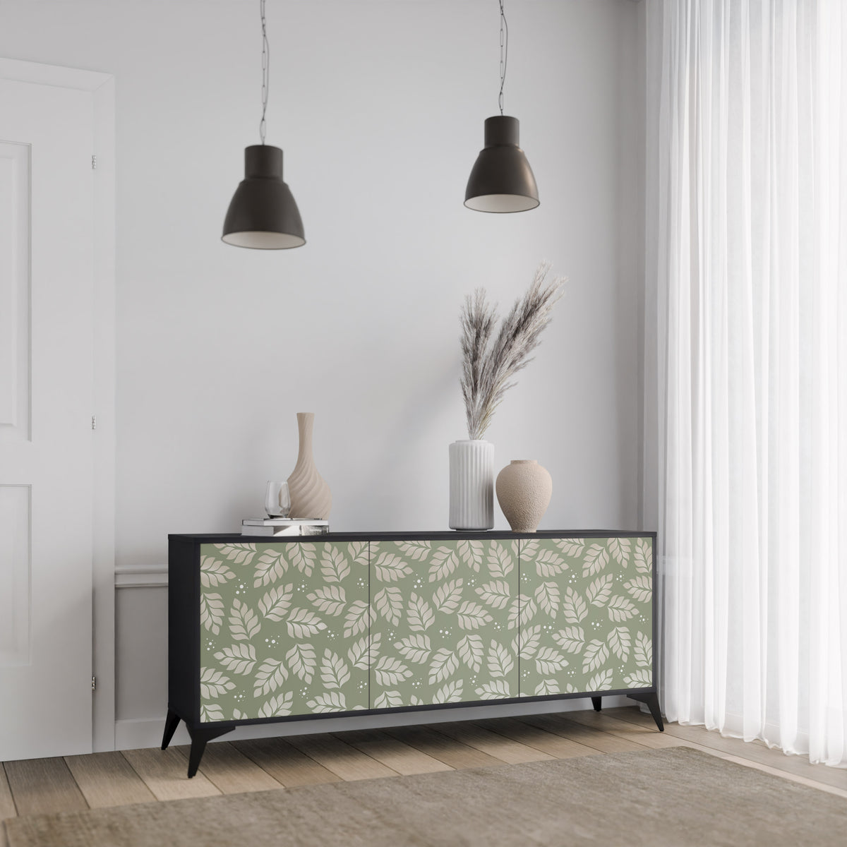 LEAVES ON GREEN 3-türiges Sideboard