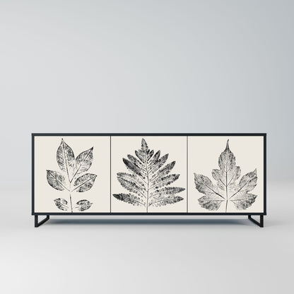 Credenza LEAFY STAMPS a 3 ante con finitura nera