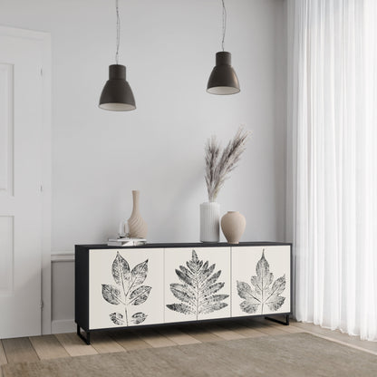 Credenza LEAFY STAMPS a 3 ante con finitura nera