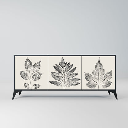 Credenza LEAFY STAMPS a 3 ante con finitura nera