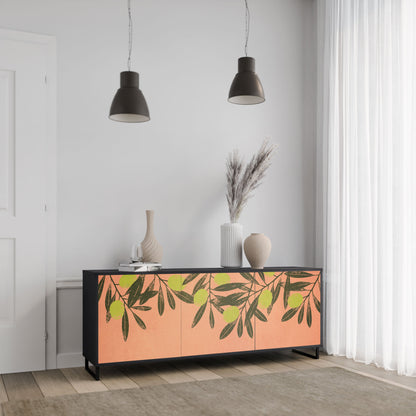 JUICY OLIVES 3-Door Sideboard in Black Finish