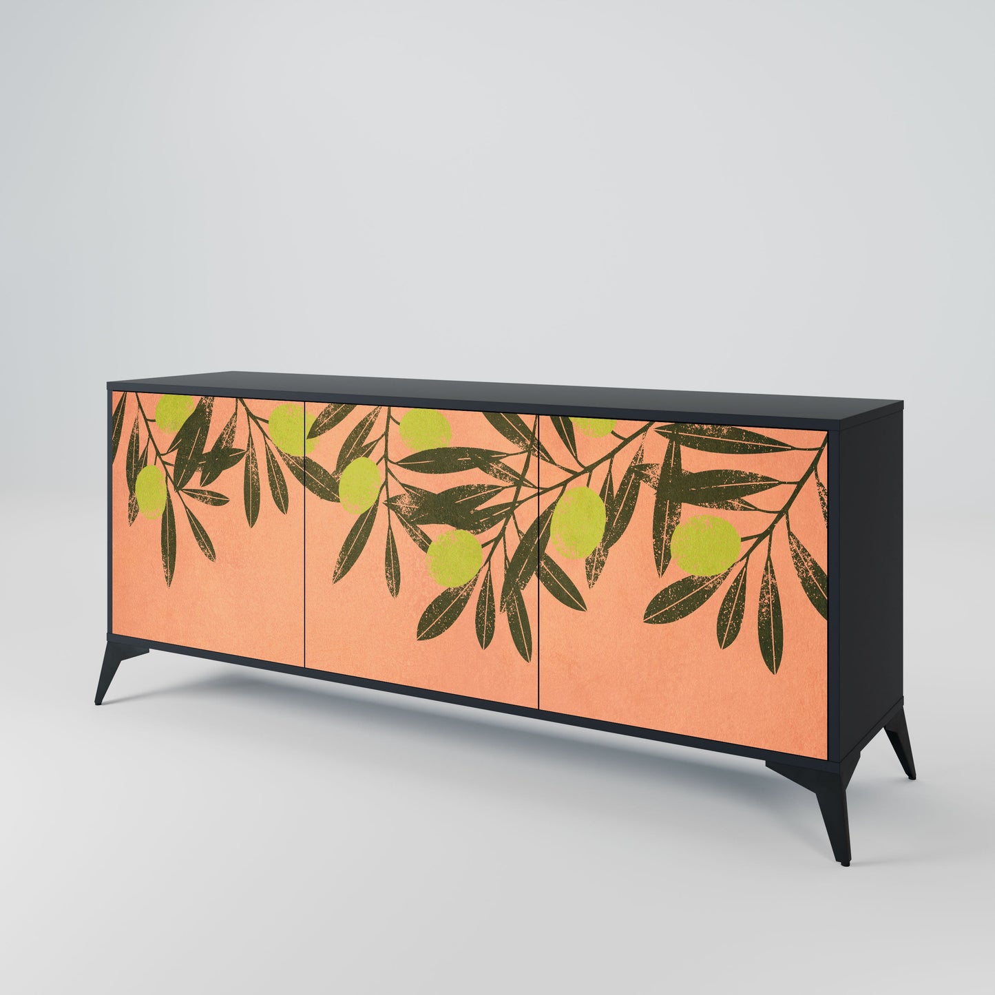 JUICY OLIVES 3-Door Sideboard in Black Finish