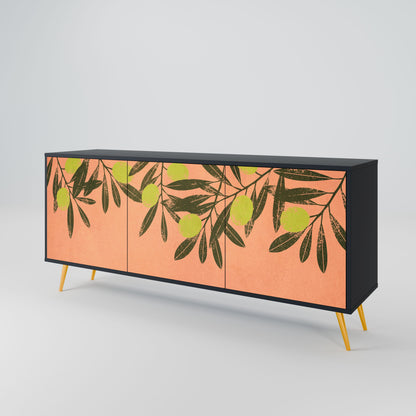 JUICY OLIVES 3-Door Sideboard in Black Finish