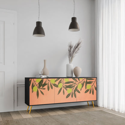 JUICY OLIVES 3-Door Sideboard in Black Finish