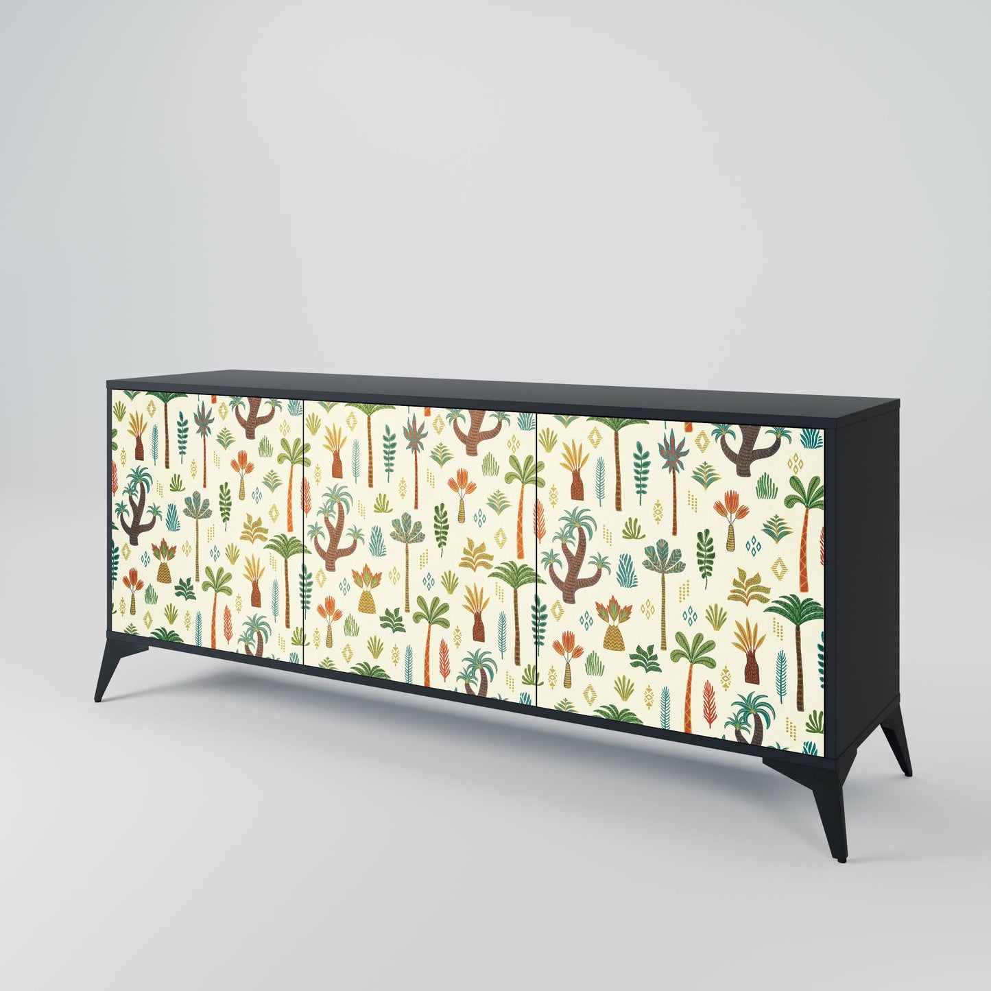 PALM SPRING 3-Door Sideboard in Black Finish