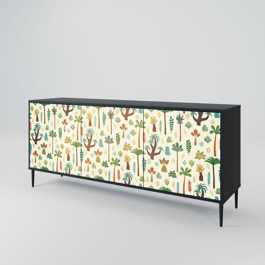 Credenza PALM SPRING a 3 ante in finitura nera