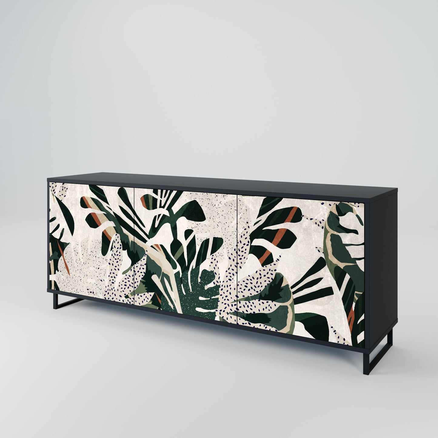 VERDURE FORMATION 3-Door Sideboard in Black Finish