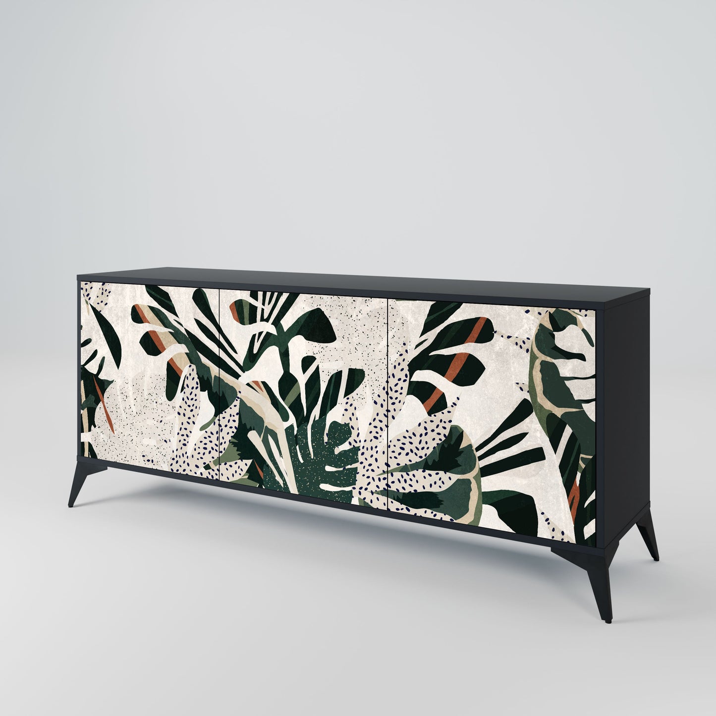 VERDURE FORMATION 3-Door Sideboard in Black Finish