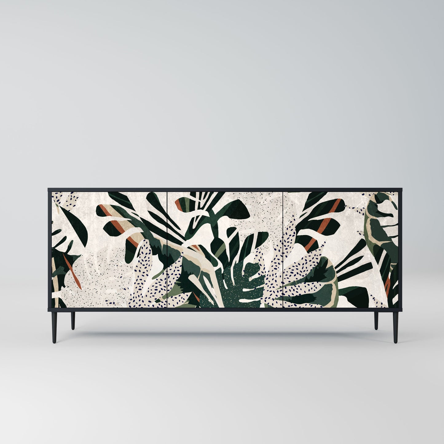 VERDURE FORMATION 3-Door Sideboard in Black Finish