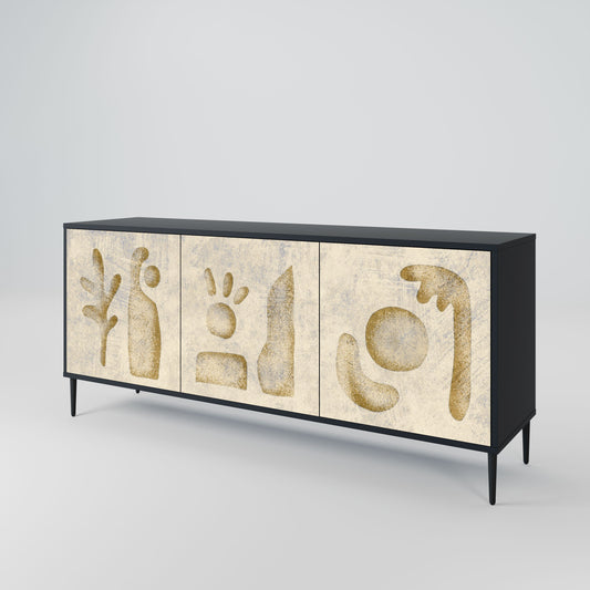 Credenza a 3 ante SAND SCULPTURES in finitura nera