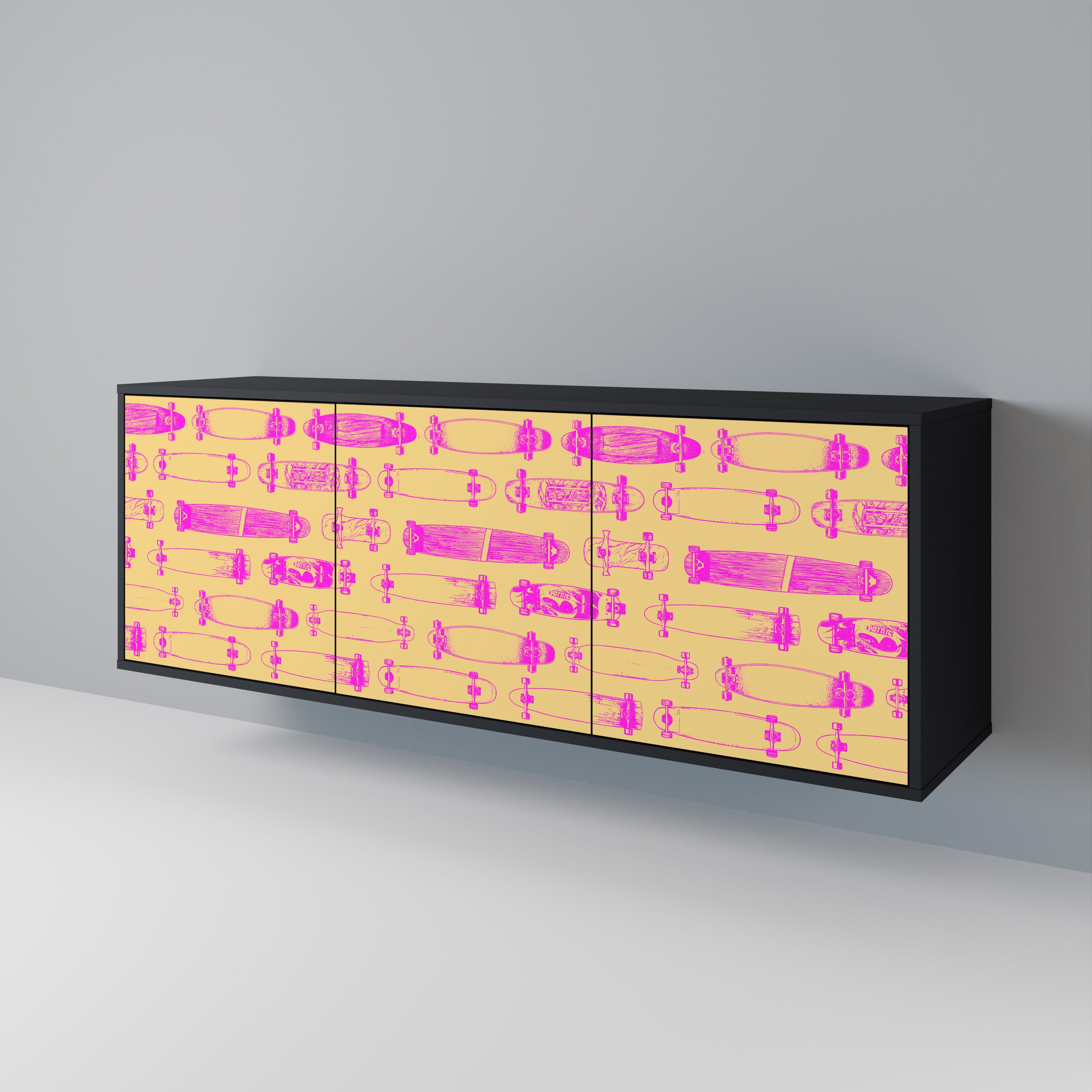 SKATEBOARD ARTISTRY Aparador de 3 Puertas