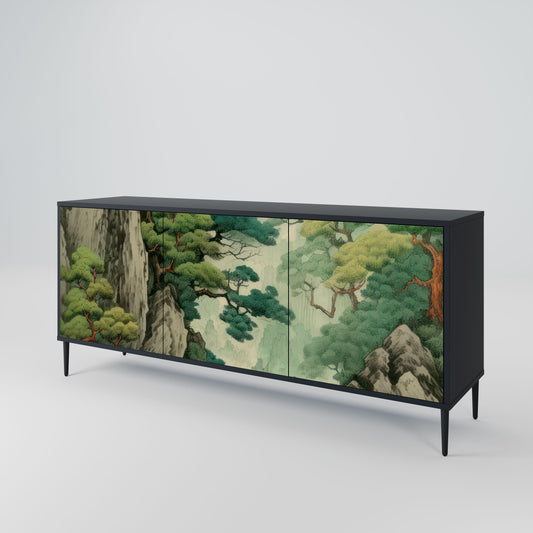 Credenza a 3 ante VERDURE ABYSS in finitura nera