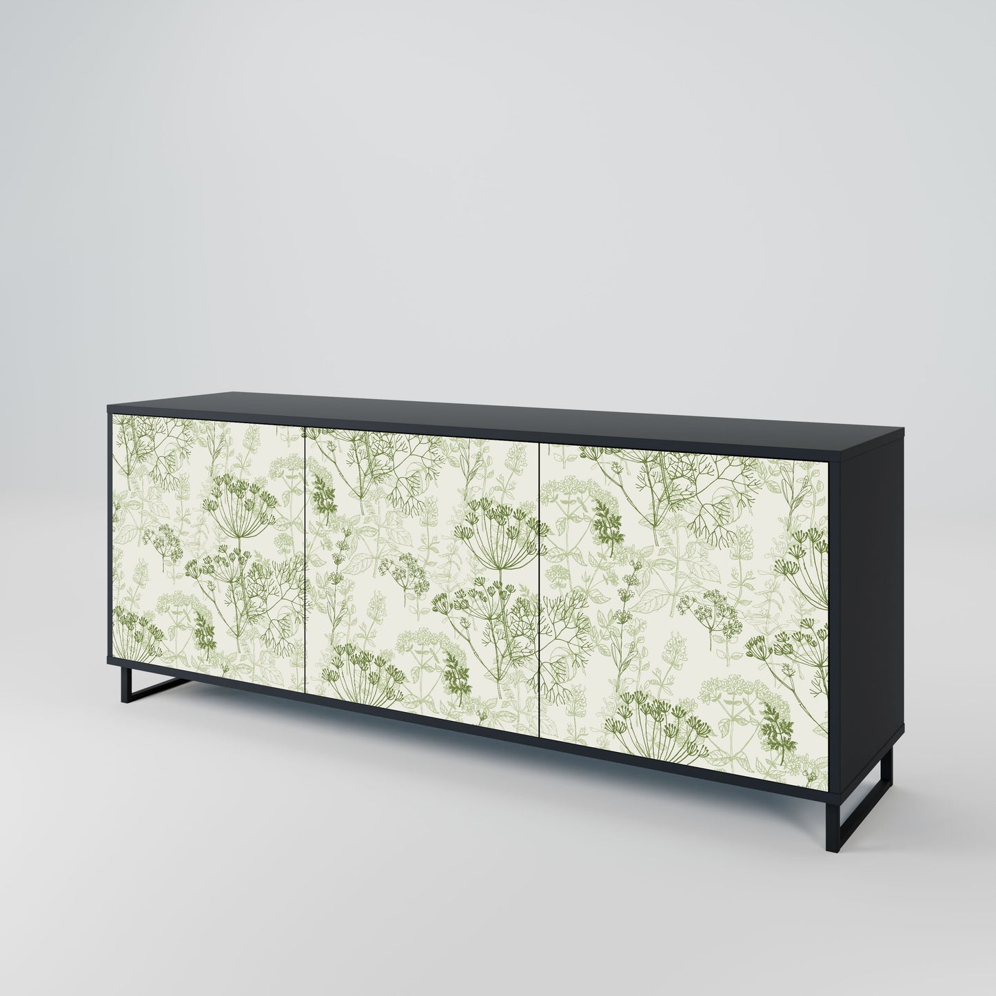 Credenza a 3 ante FENNEL BALDACHIN in finitura nera