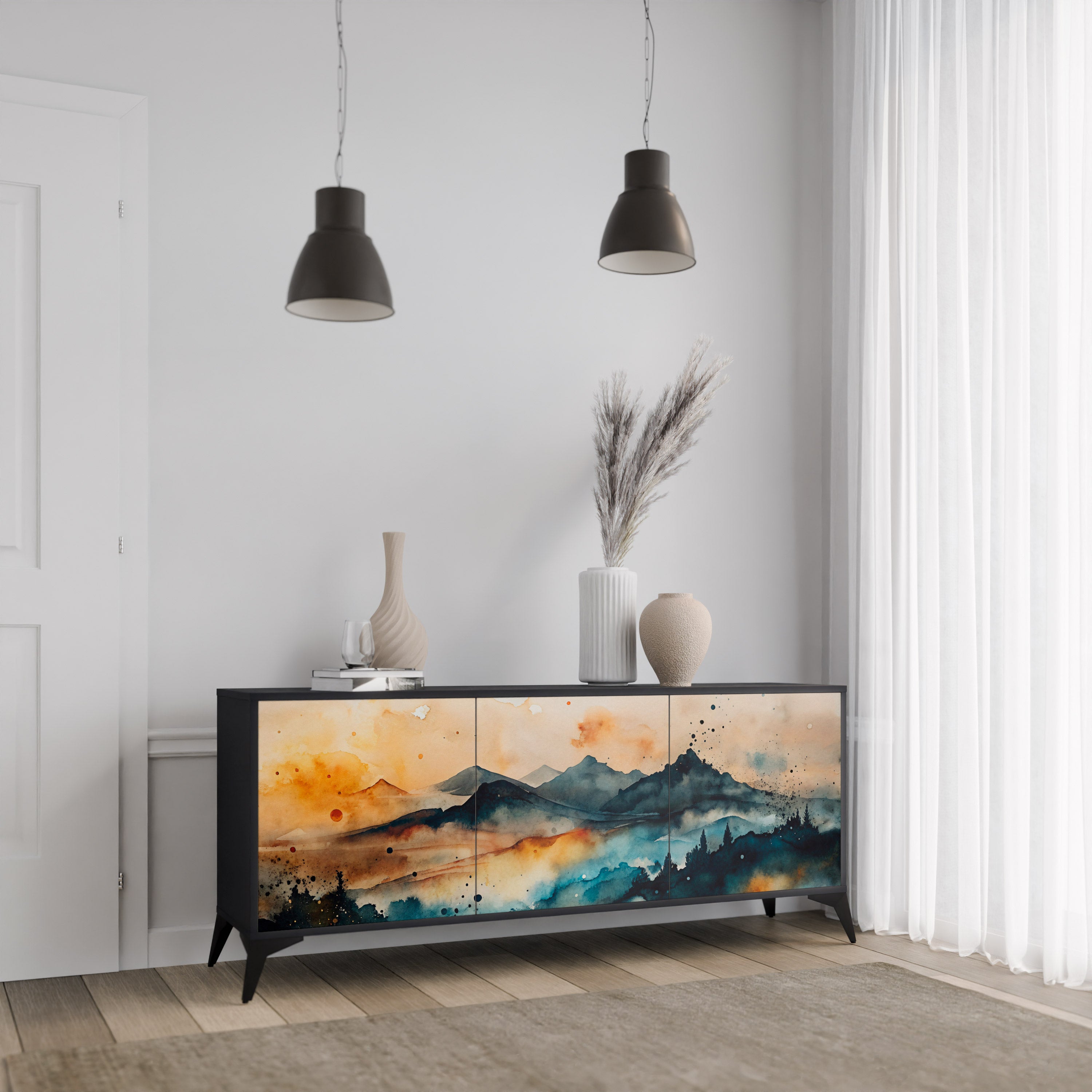 OMINOUS MOUNTAINS Aparador de 3 Puertas