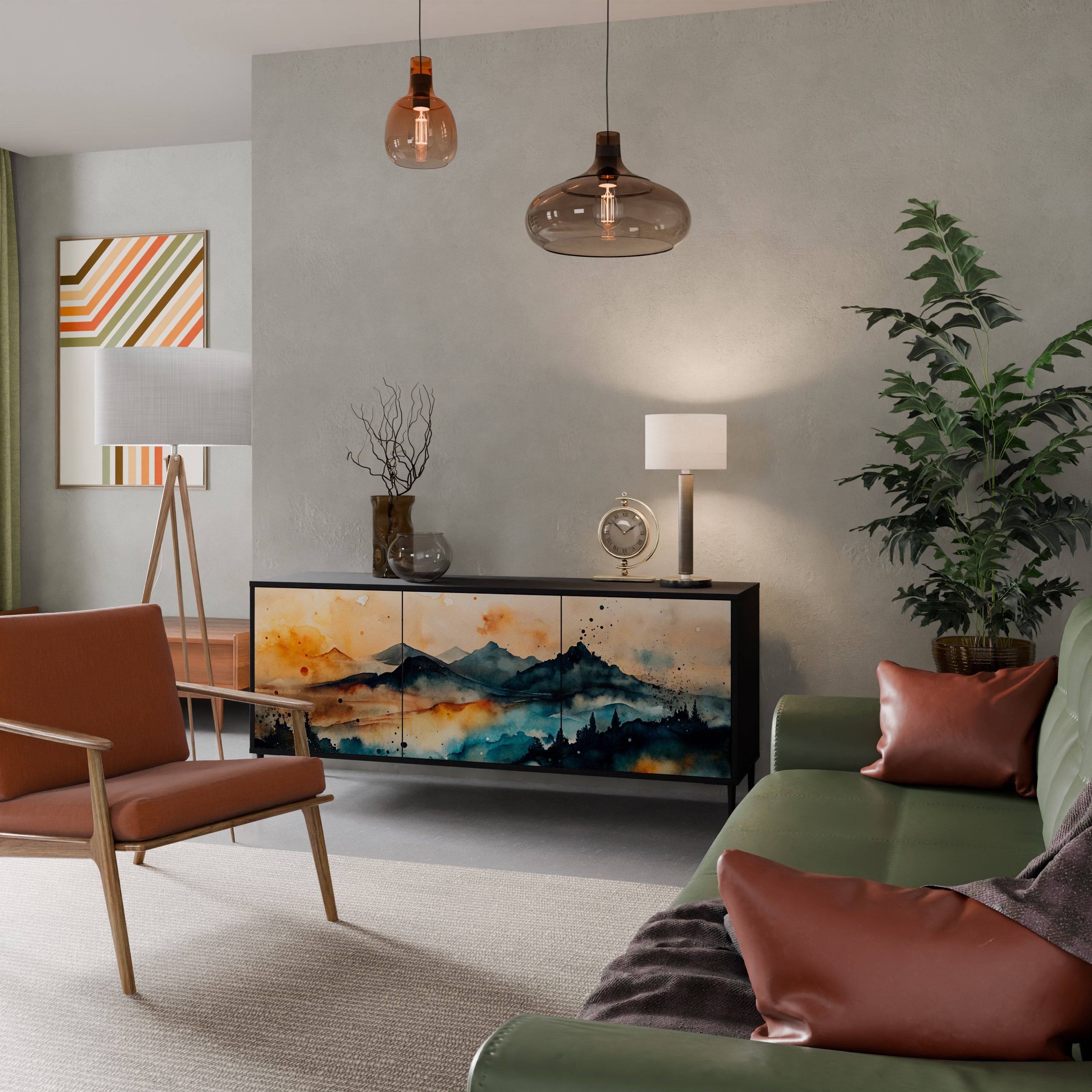 OMINOUS MOUNTAINS Aparador de 3 Puertas