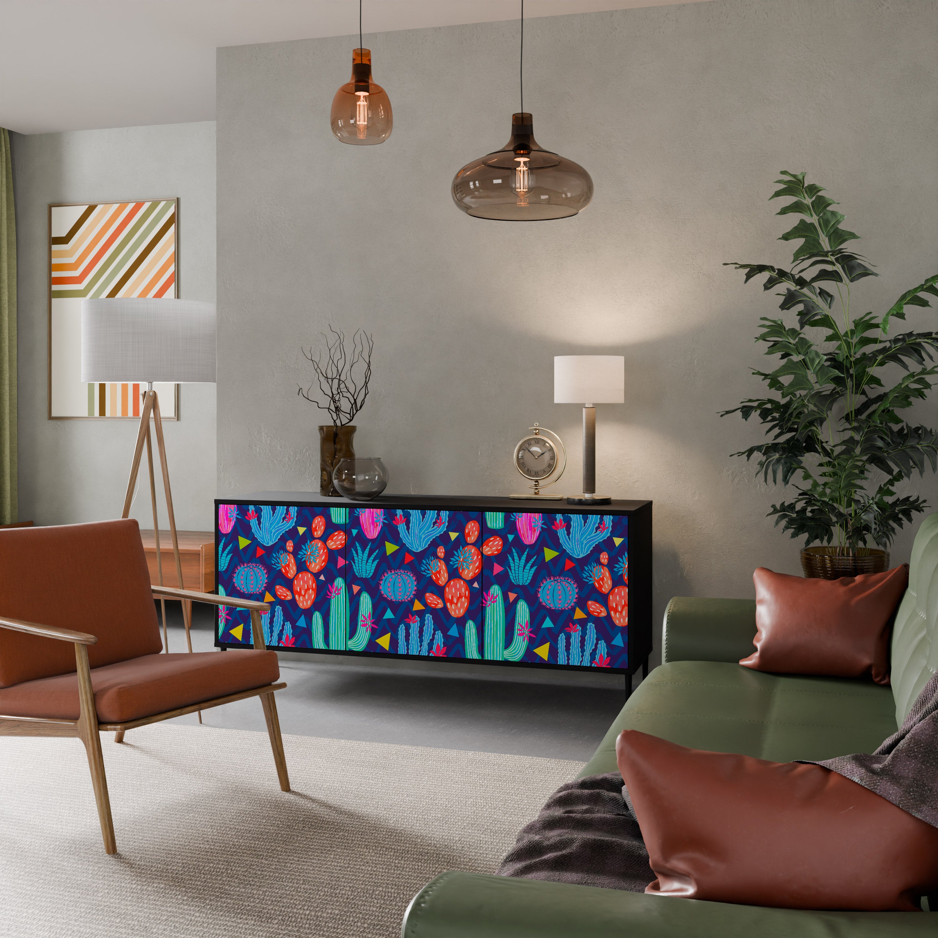 CACTUS VIBES Aparador de 3 Portas