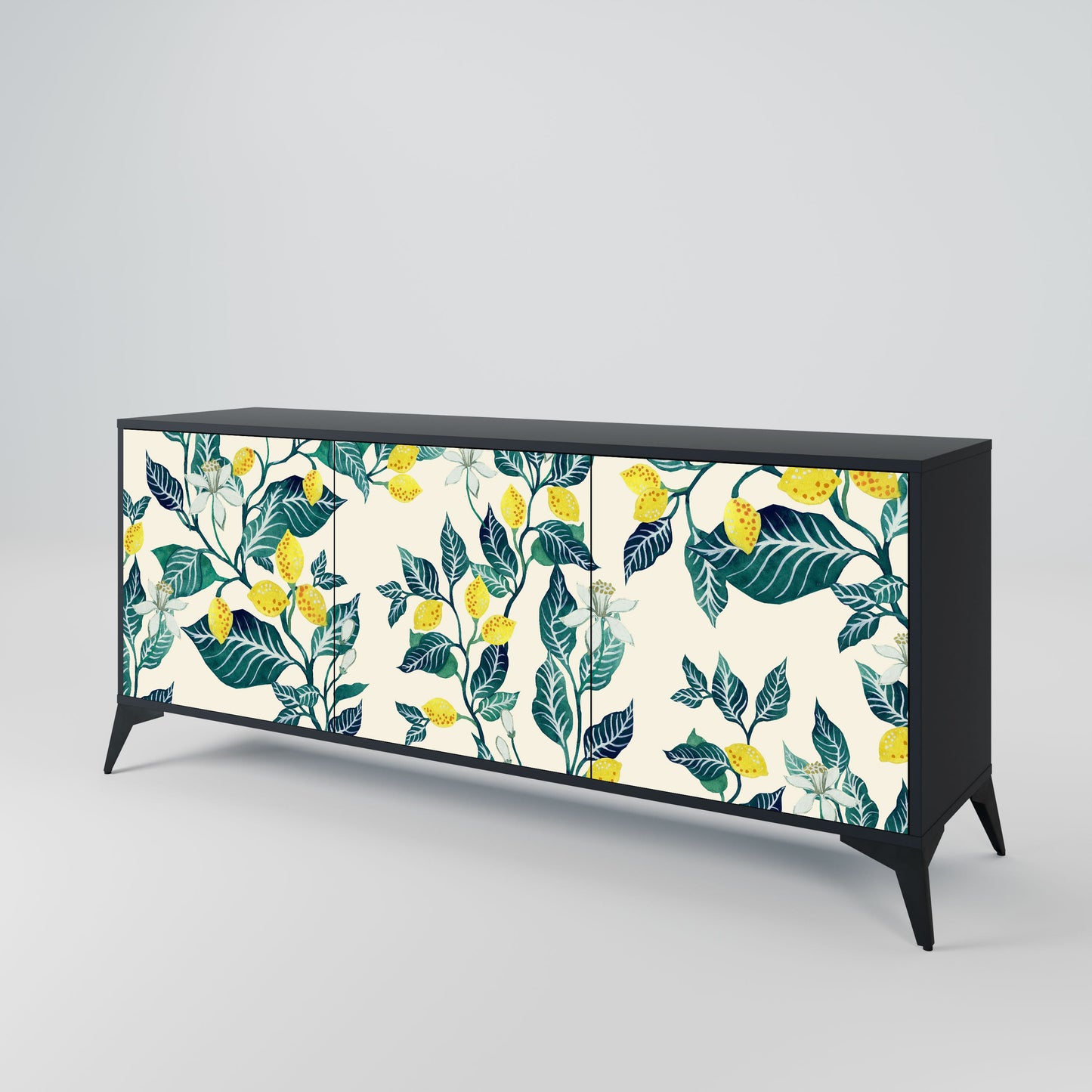 Credenza LEMON TREE a 3 ante in finitura nera