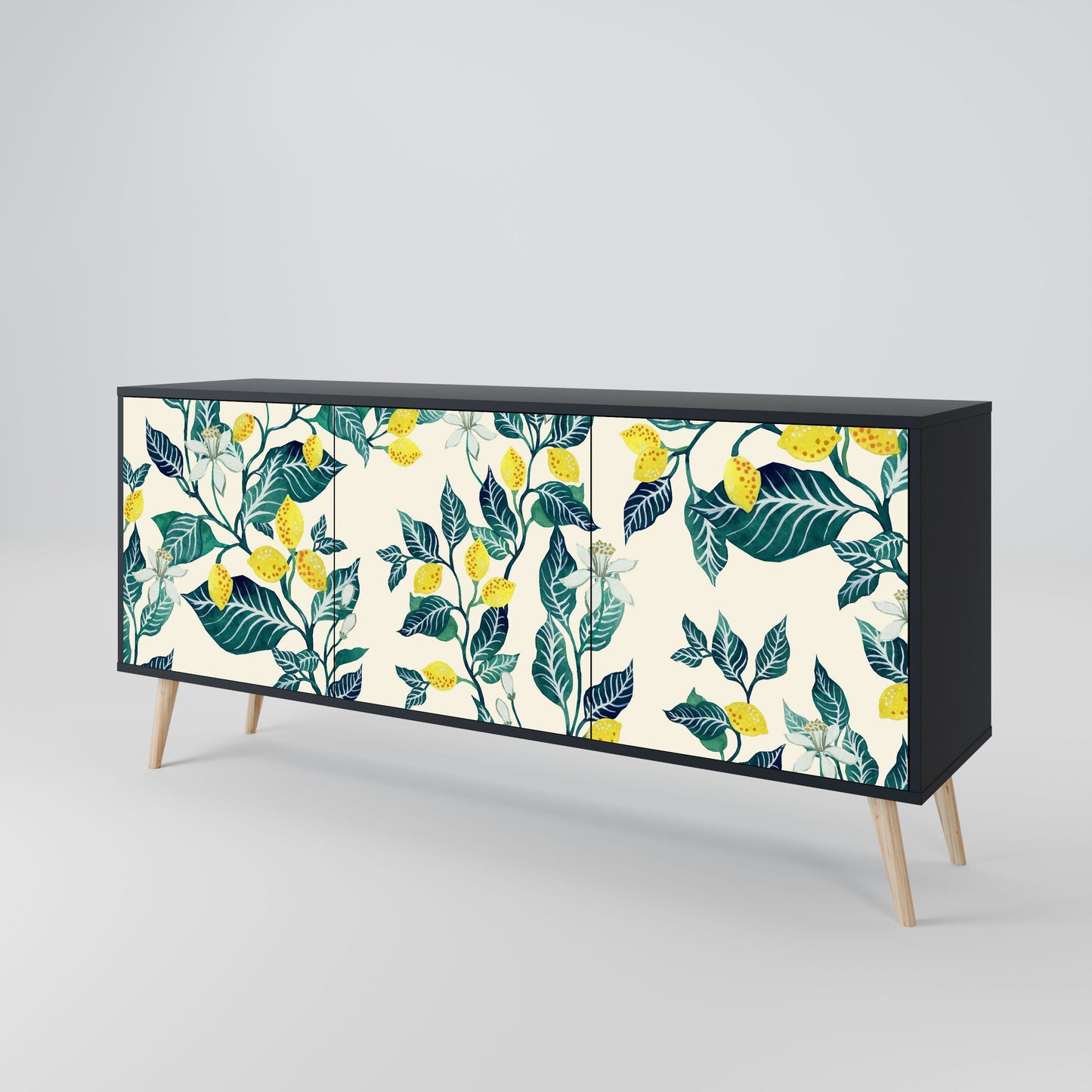 Credenza LEMON TREE a 3 ante in finitura nera