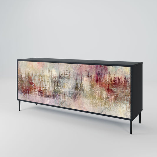 Credenza VEILED SUMMIT a 3 ante in finitura nera