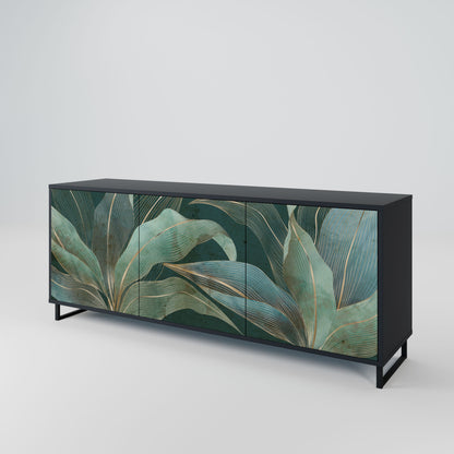 Credenza a 3 ante ROYAL GREEN in finitura nera