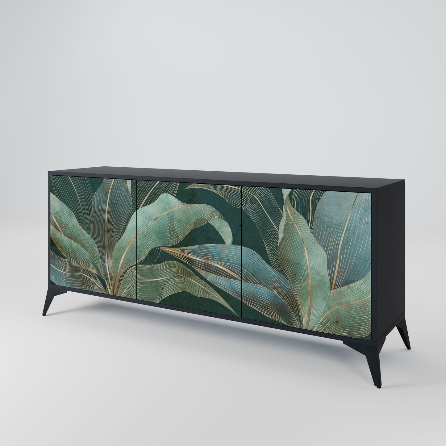 Credenza a 3 ante ROYAL GREEN in finitura nera