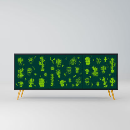 Credenza DESERT GREEN a 3 ante in finitura nera