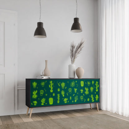 Credenza DESERT GREEN a 3 ante in finitura nera