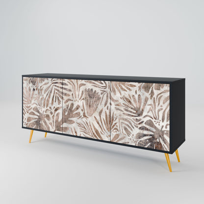 Credenza PASSING TIME a 3 ante in finitura nera