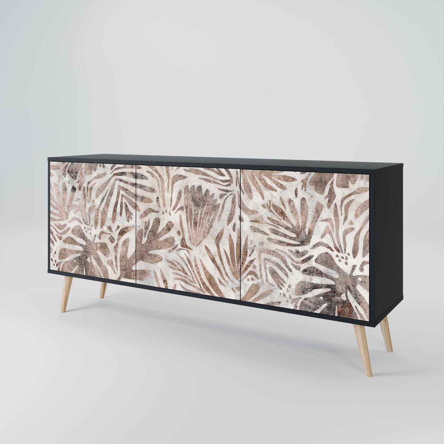 Credenza PASSING TIME a 3 ante in finitura nera