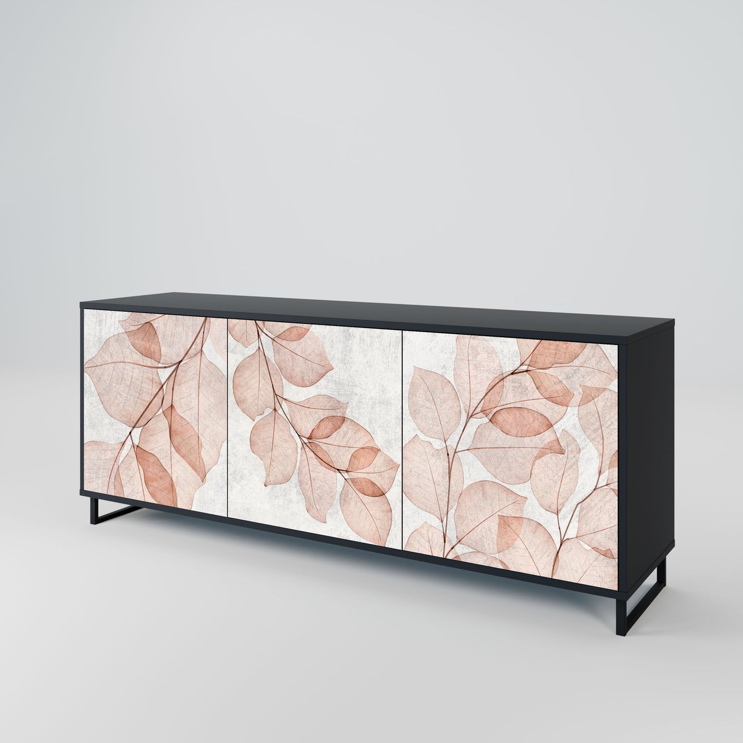 Credenza AUTUMN FRAGILITÀ a 3 ante in finitura nera