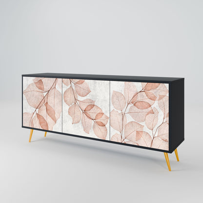 Credenza AUTUMN FRAGILITÀ a 3 ante in finitura nera