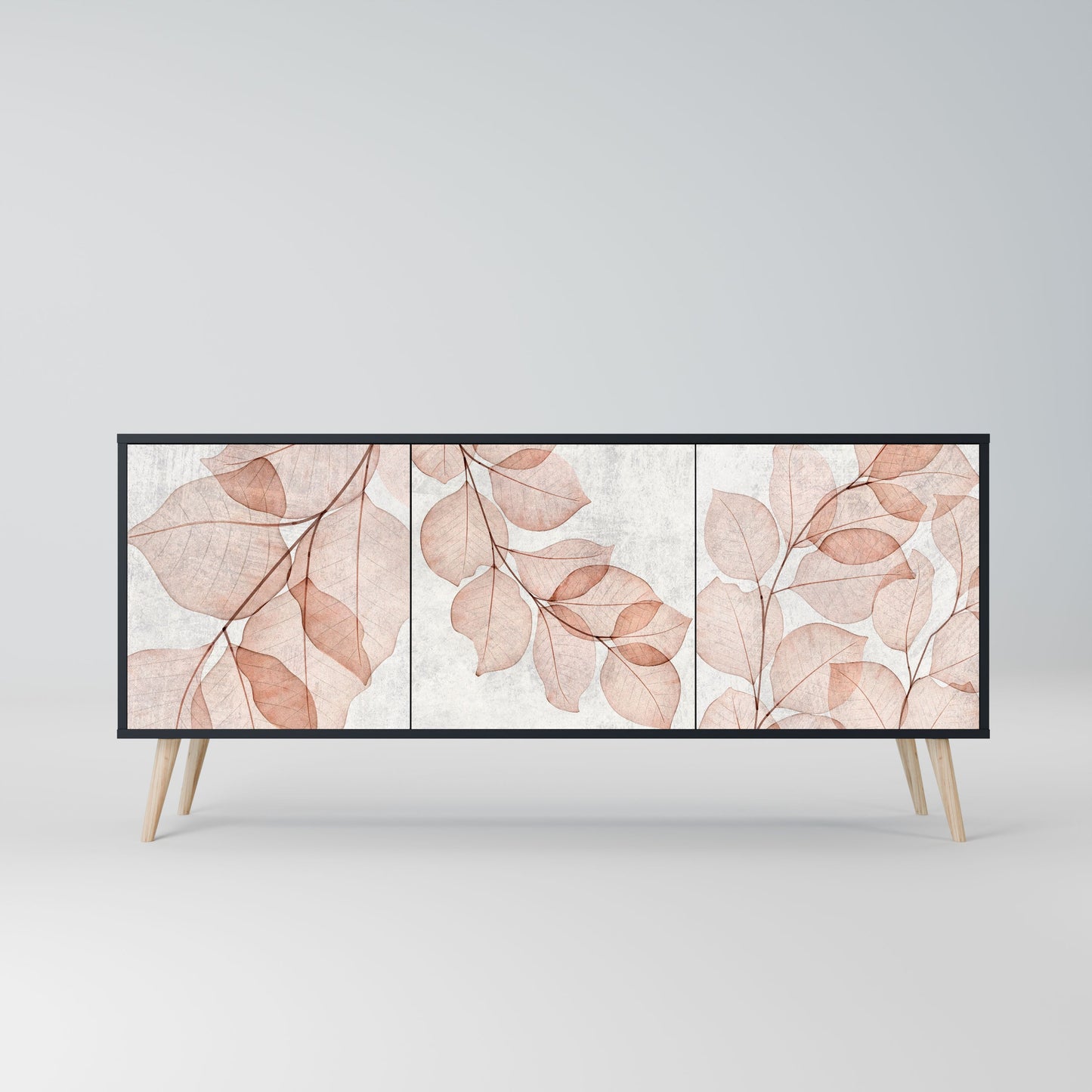 Credenza AUTUMN FRAGILITÀ a 3 ante in finitura nera