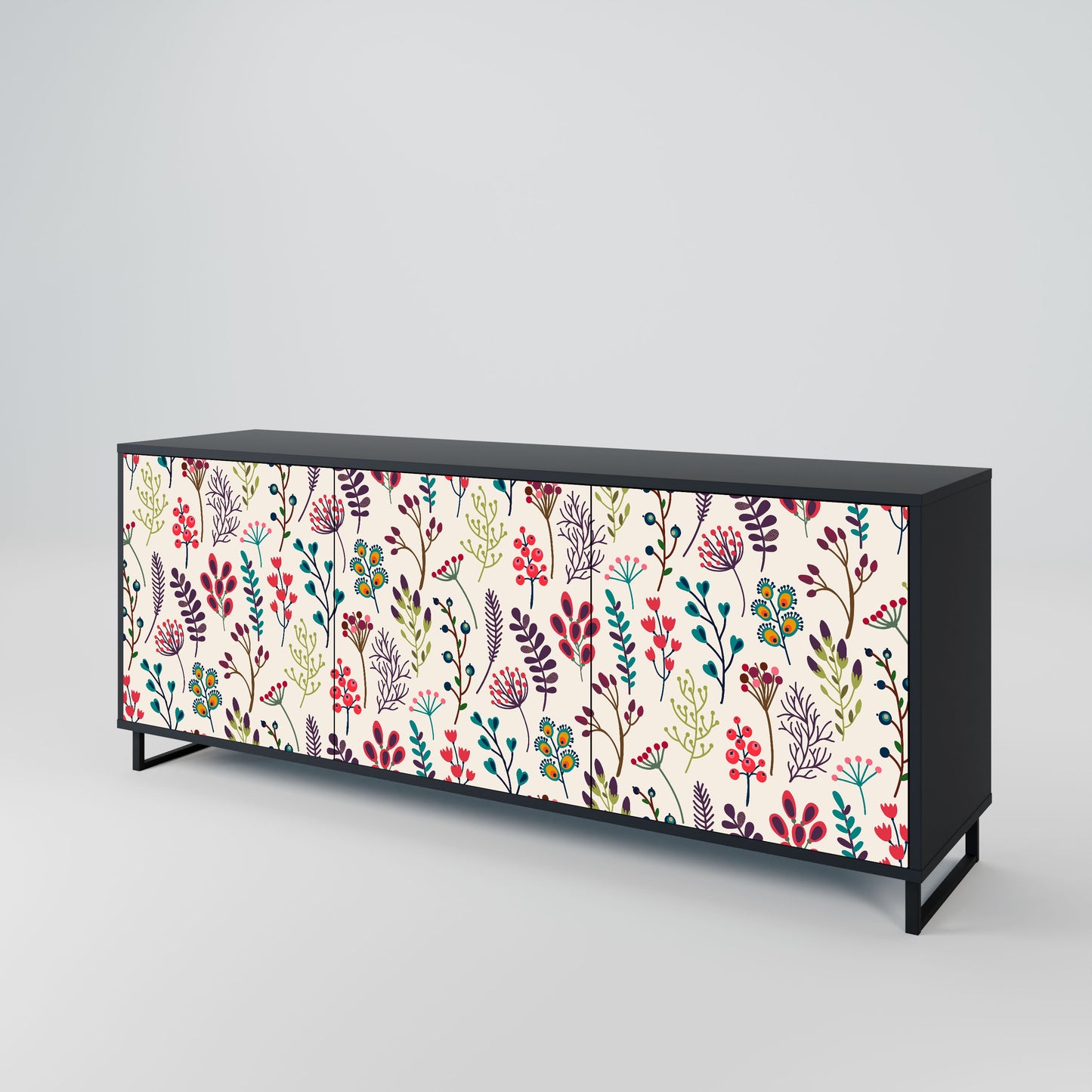 Credenza AUTUMN SUNDRIES a 3 ante in finitura nera