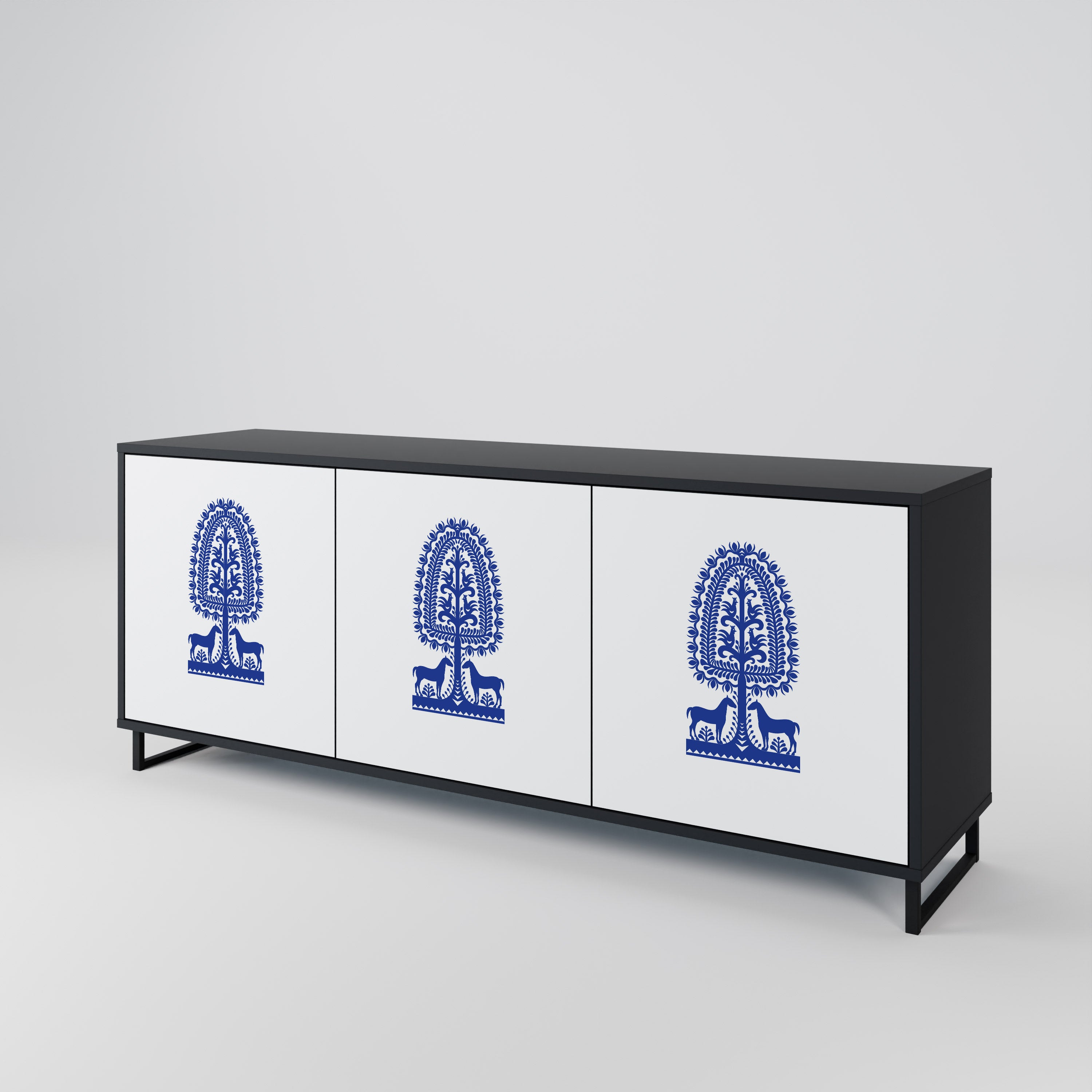 POLISH FOLK ART Μπουφές 3-θυρών