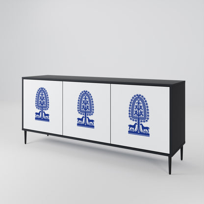 POLISH FOLK ART Třídveřová komoda