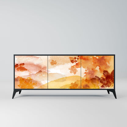 Credenza a 3 ante TRACES OF AUTUMN in finitura nera