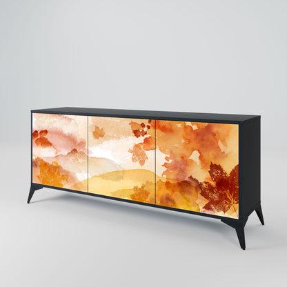 Credenza a 3 ante TRACES OF AUTUMN in finitura nera