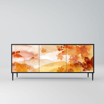 Credenza a 3 ante TRACES OF AUTUMN in finitura nera