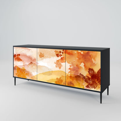 Credenza a 3 ante TRACES OF AUTUMN in finitura nera