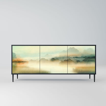 Credenza MORNING BY THE LAKE a 3 ante in finitura nera